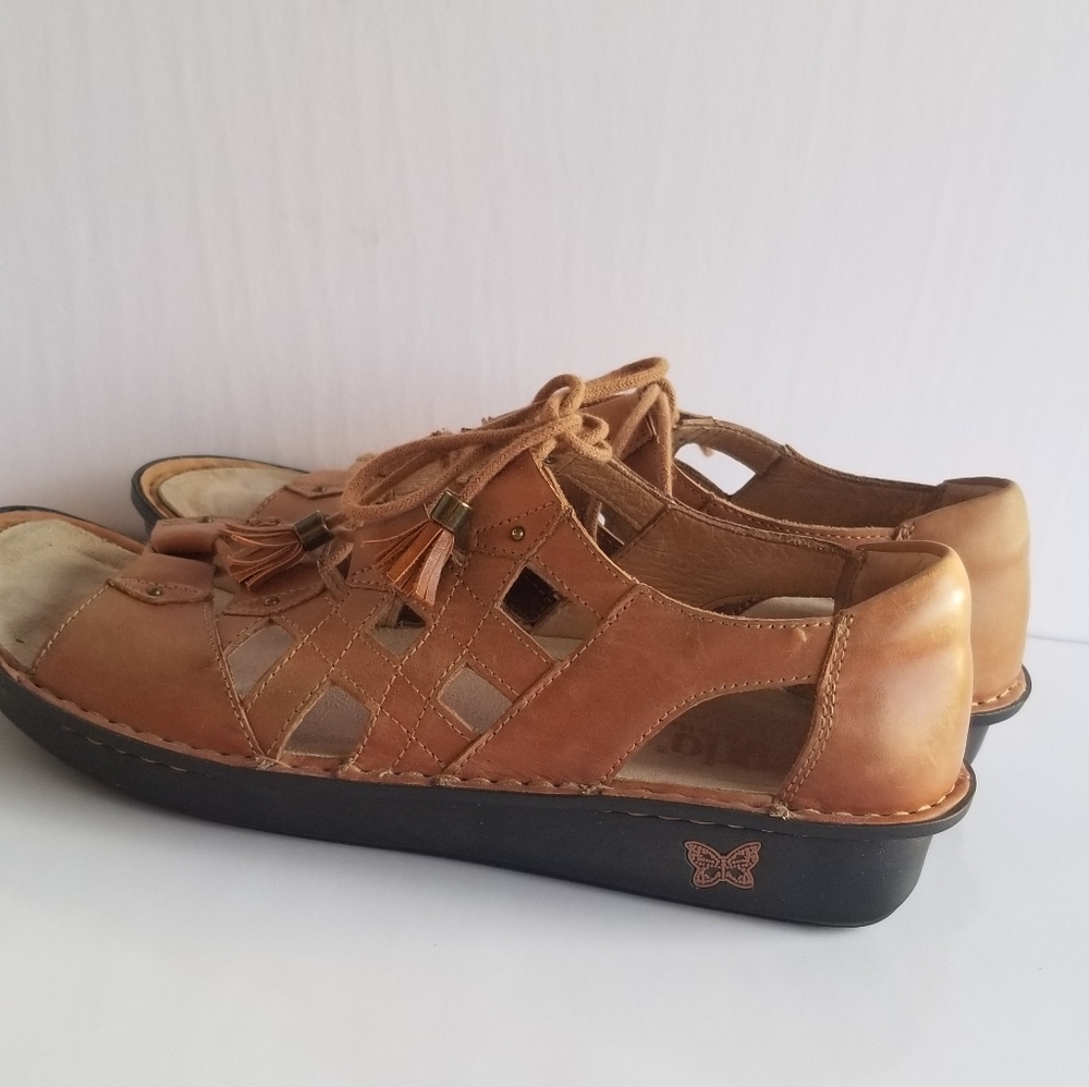 Alegria Valerie Women's Tan Leather Sandals 42 - Picture 2 of 11